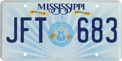 MS license plate JFT683