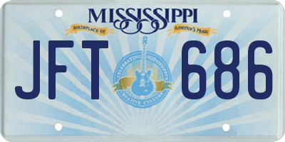 MS license plate JFT686