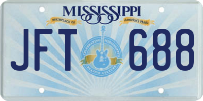 MS license plate JFT688