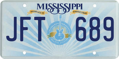 MS license plate JFT689