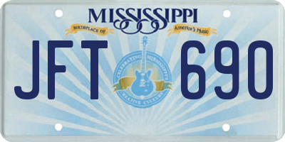 MS license plate JFT690