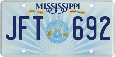 MS license plate JFT692