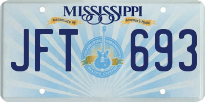 MS license plate JFT693