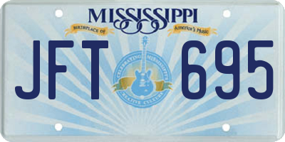 MS license plate JFT695