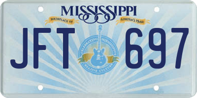 MS license plate JFT697