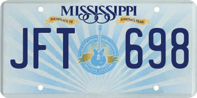 MS license plate JFT698