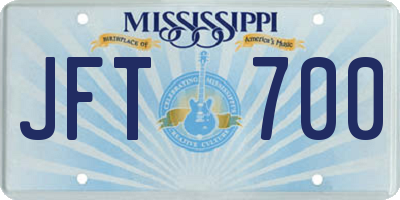 MS license plate JFT700