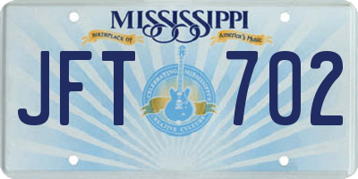 MS license plate JFT702