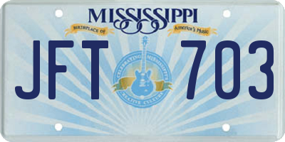 MS license plate JFT703