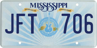MS license plate JFT706