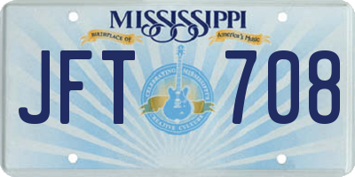 MS license plate JFT708