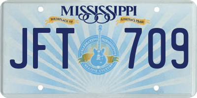 MS license plate JFT709