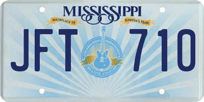 MS license plate JFT710