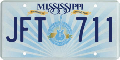 MS license plate JFT711