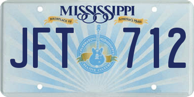 MS license plate JFT712