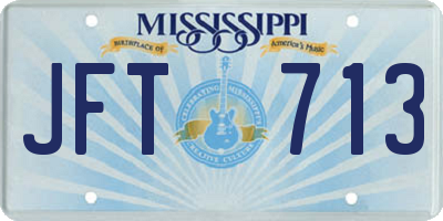MS license plate JFT713