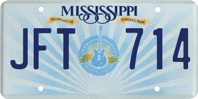 MS license plate JFT714