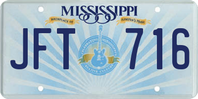 MS license plate JFT716