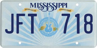 MS license plate JFT718