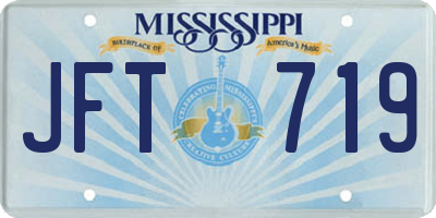 MS license plate JFT719
