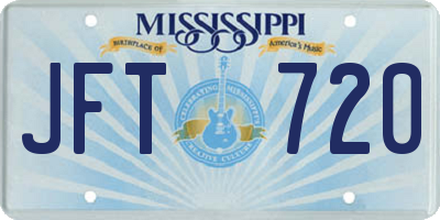 MS license plate JFT720