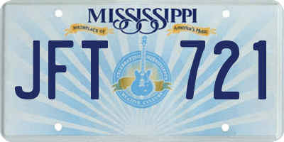 MS license plate JFT721