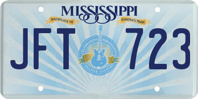 MS license plate JFT723
