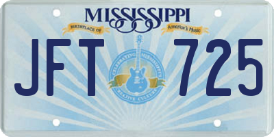 MS license plate JFT725