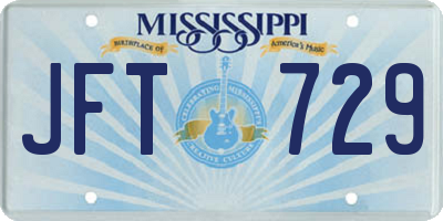 MS license plate JFT729