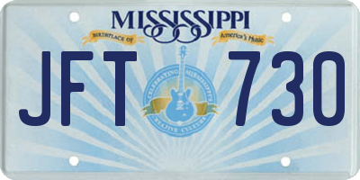 MS license plate JFT730