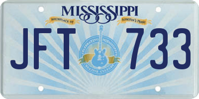 MS license plate JFT733