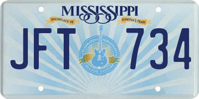 MS license plate JFT734