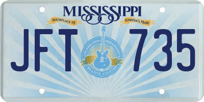 MS license plate JFT735