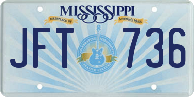 MS license plate JFT736