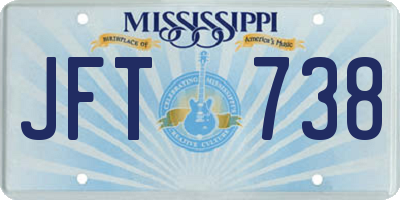 MS license plate JFT738