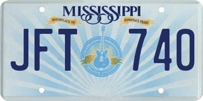 MS license plate JFT740