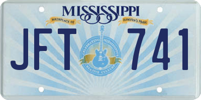 MS license plate JFT741