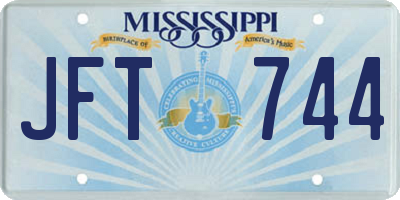 MS license plate JFT744