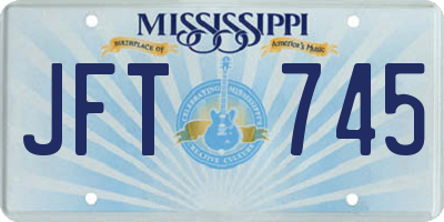 MS license plate JFT745