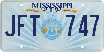 MS license plate JFT747