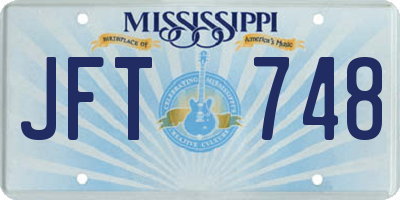 MS license plate JFT748