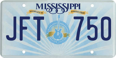 MS license plate JFT750