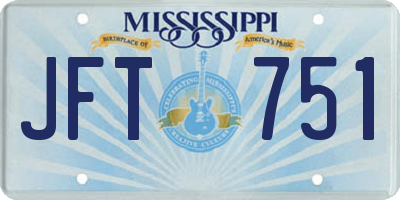 MS license plate JFT751