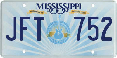 MS license plate JFT752
