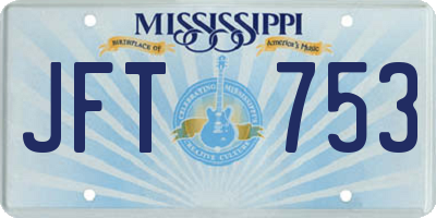 MS license plate JFT753