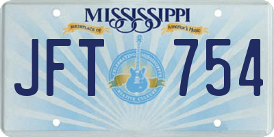 MS license plate JFT754