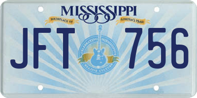 MS license plate JFT756
