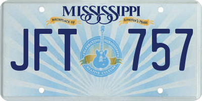 MS license plate JFT757