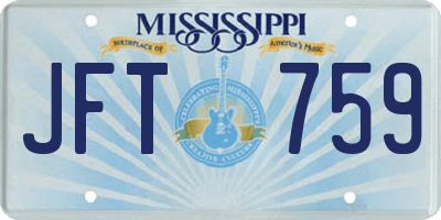MS license plate JFT759