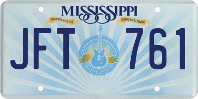 MS license plate JFT761
